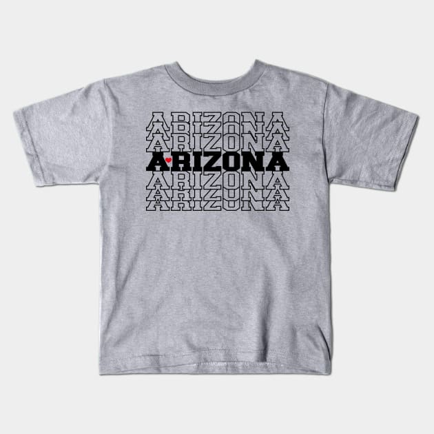 I Love AZ Mirror Words Kids T-Shirt by PinkInkArt